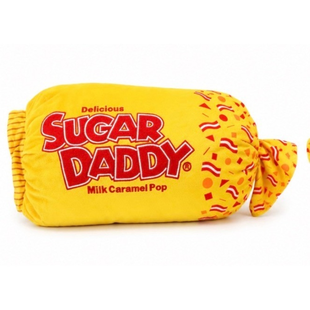 Sugar Daddy Milk Caramel Pop Plush Pillow Candy Novelty Decor Yellow Retro Gift